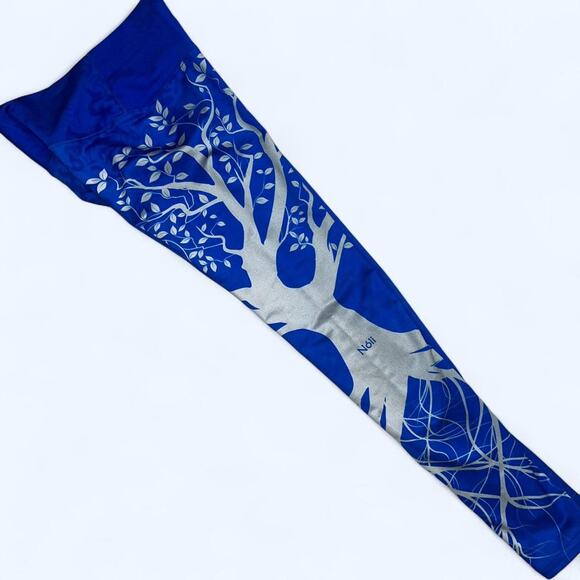 Womens Medium Blue and White NOLI tree yoga pants NWOT - Picture 1 of 4